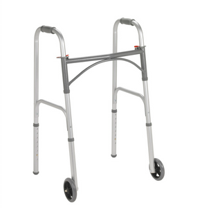 Folding Walker, Two Button with 5" Wheels